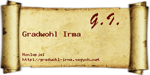 Gradwohl Irma névjegykártya